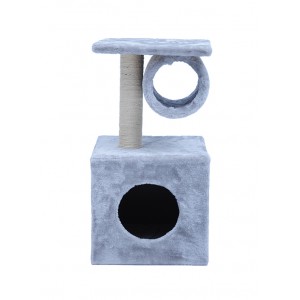 58cm Two Level Cat Tree House With Nest and Tunnel Gray
